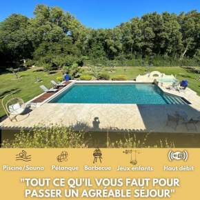 Belle villa provençale dans un parc paysagé avec piscine et sauna